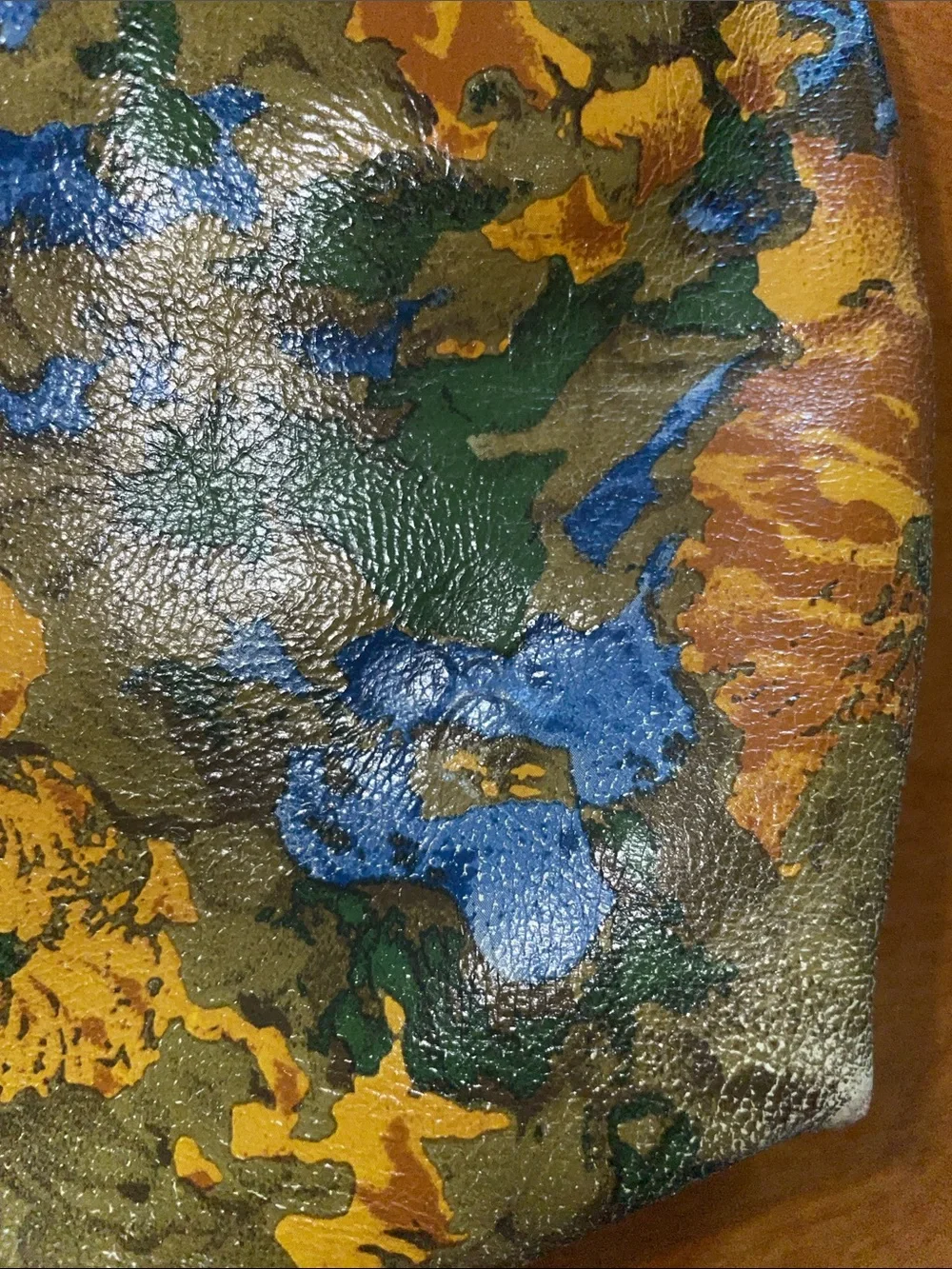 Patricia Nash Multicolor Floral Leather Wristlet in Blue, Green & Brown